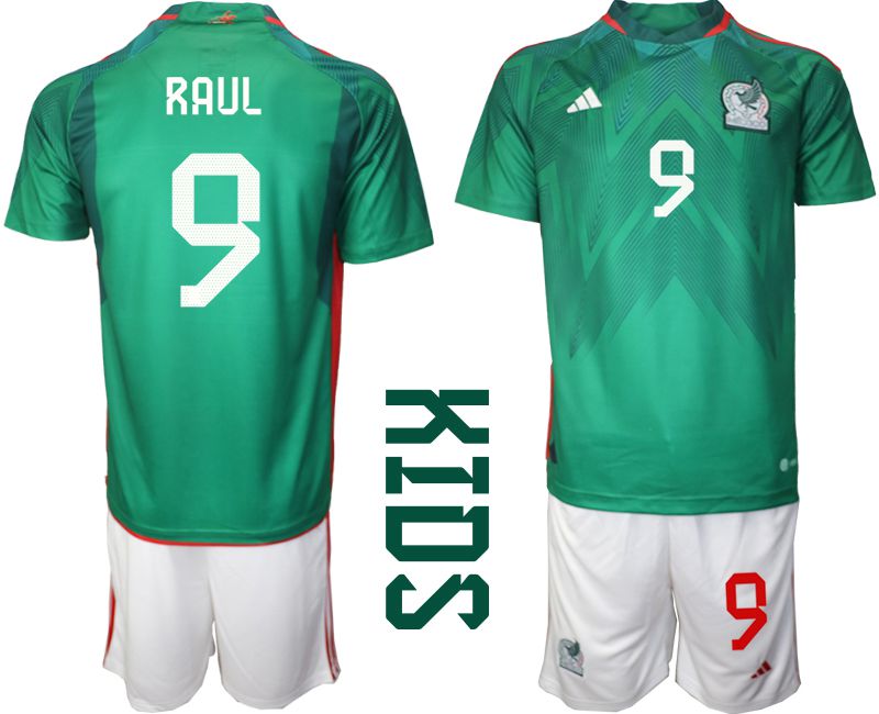 Youth 2022 World Cup National Team Mexico home green #9 Soccer Jersey